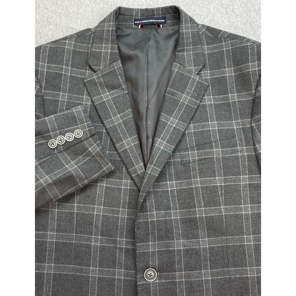 Tommy Hilfiger Blazer Mens 38R Plaid Performance Stretch 2-Button Single Breast